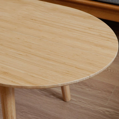 Natural Bamboo Oval Coffee Table - Contemporary Nordic Durable Living Room Table
