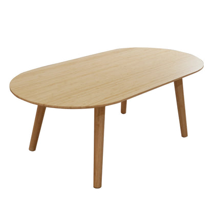 Natural Bamboo Oval Coffee Table - Contemporary Nordic Durable Living Room Table