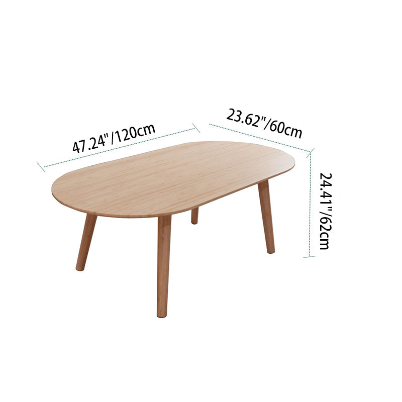 Natural Bamboo Oval Coffee Table - Contemporary Nordic Durable Living Room Table