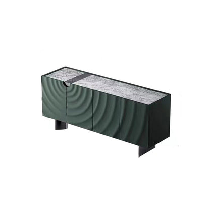 Modern Minimalist Rectangular Medium Density Fiberboard Stainless Steel Stone Slab Side Table 4-Drawer For Living Room