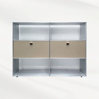 Modern Minimalist Rectangular Stainless Steel Acrylic Side Table 4-Tier For Living Room