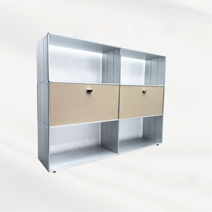 Modern Minimalist Rectangular Stainless Steel Acrylic Side Table 4-Tier For Living Room