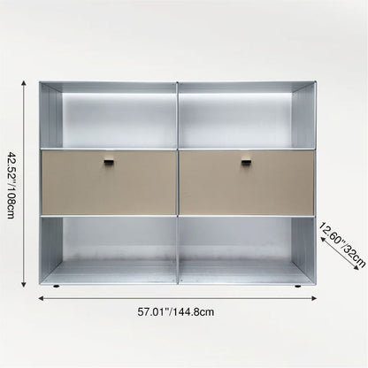 Modern Minimalist Rectangular Stainless Steel Acrylic Side Table 4-Tier For Living Room