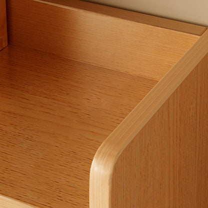 Traditional Japanese Rectangular Medium Density Fiberboard Glass Side Table 1-Cabinet For Living Room