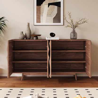 Modern Minimalist Rectangular Plywood Solid Wood Console Table 4-Tier For Entryways