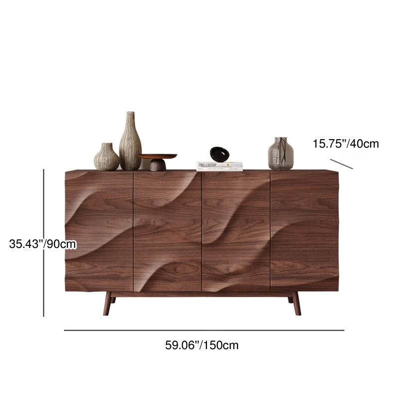 Modern Minimalist Rectangular Plywood Solid Wood Console Table 4-Tier For Entryways