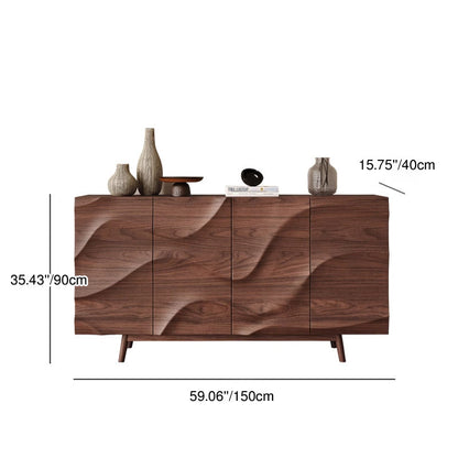 Modern Minimalist Rectangular Plywood Solid Wood Console Table 4-Tier For Entryways