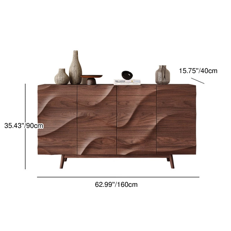 Modern Minimalist Rectangular Plywood Solid Wood Console Table 4-Tier For Entryways