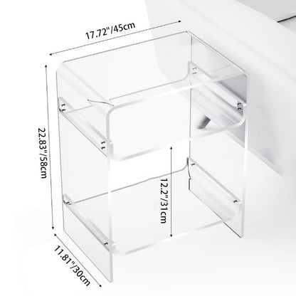 Modern Minimalist Rectangular Acrylic Nightstand 3-Tier For Bedroom