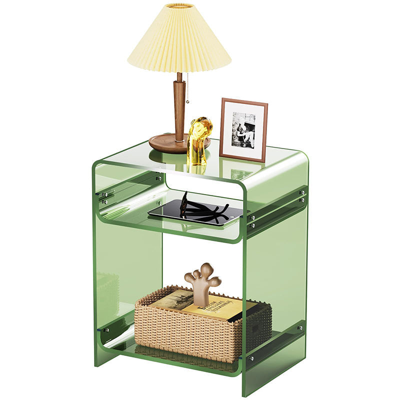 Modern Minimalist Rectangular Acrylic Nightstand 3-Tier For Bedroom