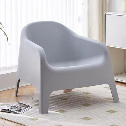 Modern Minimalist Curved PP Accent Chair Backrest Armrest For Living Room