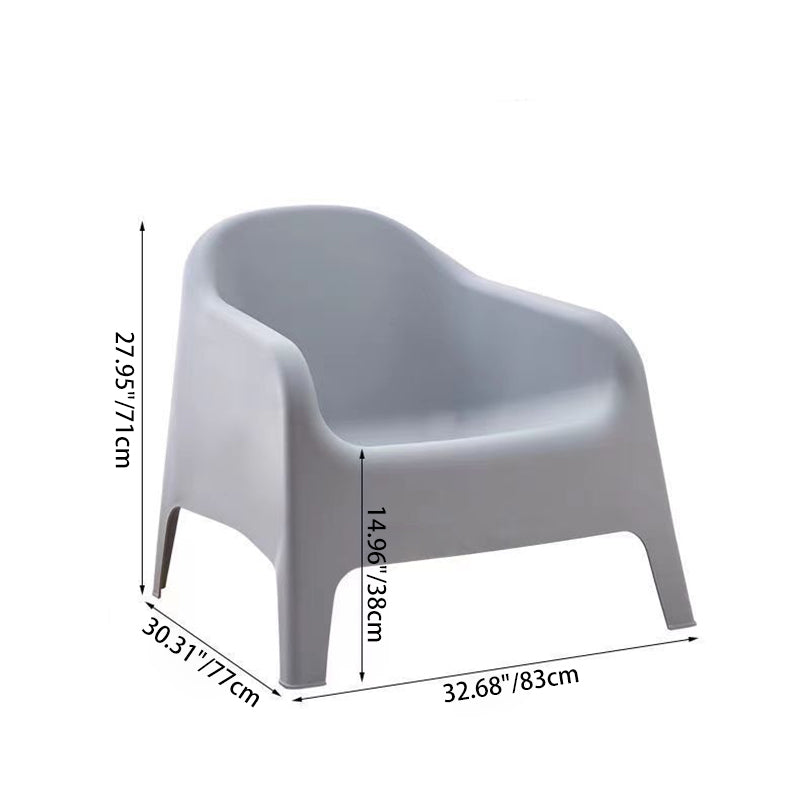 Modern Minimalist Curved PP Accent Chair Backrest Armrest For Living Room