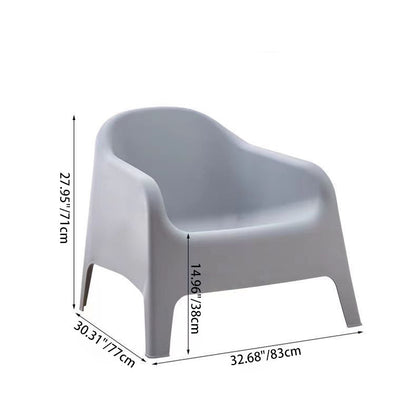 Modern Minimalist Curved PP Accent Chair Backrest Armrest For Living Room