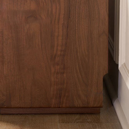 Contemporary Scandinavian Rectangular Stone Slab Solid Wood Nightstand 2-Drawer For Bedroom