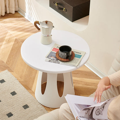 Contemporary Scandinavian Round Plastic Side Table 1-Tier For Living Room