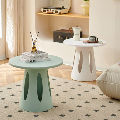 Contemporary Scandinavian Round Plastic Side Table 1-Tier For Living Room