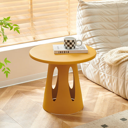Contemporary Scandinavian Round Plastic Side Table 1-Tier For Living Room