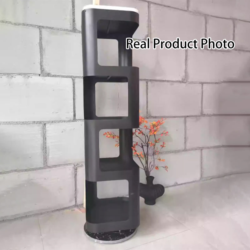 Contemporary Creative Square Iron Rotatable Bookshelf 4/5/6-Tier For Living Room