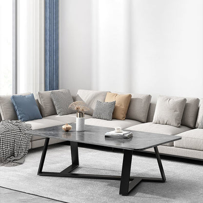 Contemporary Luxury Rectangular Medium-Density Fiberboard Carbon Steel Coffee Table For Living Room