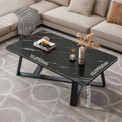 Contemporary Luxury Rectangular Medium-Density Fiberboard Carbon Steel Coffee Table For Living Room