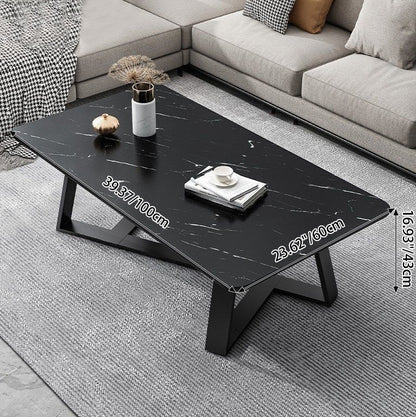 Contemporary Luxury Rectangular Medium-Density Fiberboard Carbon Steel Coffee Table For Living Room