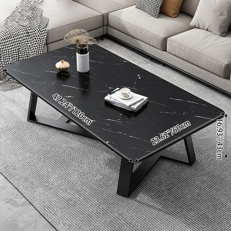 Contemporary Luxury Rectangular Medium-Density Fiberboard Carbon Steel Coffee Table For Living Room