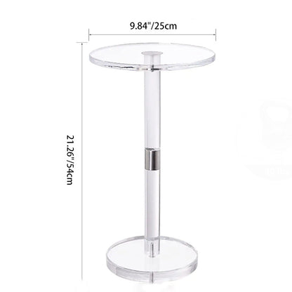Modern Minimalist Round Acrylic Side Table 1-Tier For Living Room