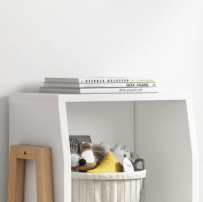 Modern Minimalist Square Pine Solid Wood Medium-Density Fiberboard Bookshelf 1/2-Cabinet For Living Room
