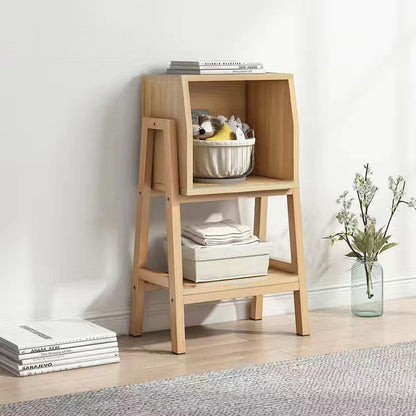 Modern Minimalist Square Pine Solid Wood Medium-Density Fiberboard Bookshelf 1/2-Cabinet For Living Room