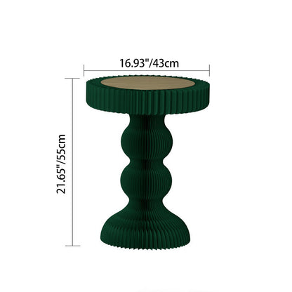 Modern Art Deco Round Kraft Paper Stainless Steel Acrylic Accordion Foldable Side Table For Living Room