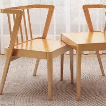 Traditional Chinese Square Rubberwood Backrest Desk & Chair Set For Living Room
