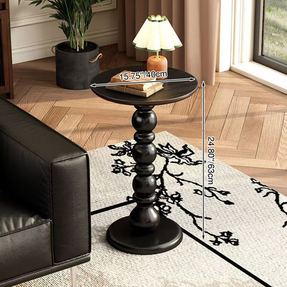 Modern Mid-Century Round Rubberwood Coffee Table 1/2-Tier For Living Room