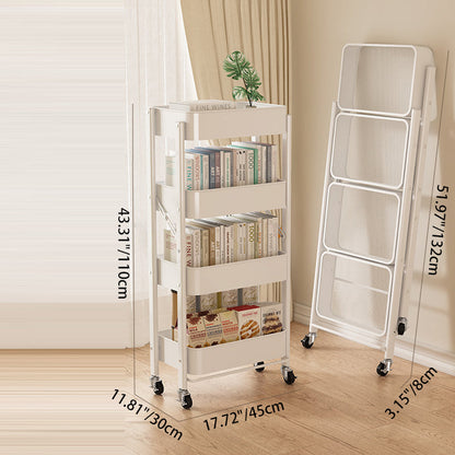 Modern Minimalist Openwork Carbon Steel End Table Foldable Portable 2/3/4 Tier For Living Room