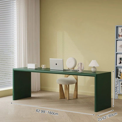 Modern Minimalist Rectangular Solid Wood Multi-layer Board Desks 2-Leg For Home Office