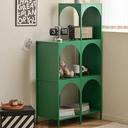Modern Minimalist Cube Carbon Steel Open Bookshelves 2/3-Tier 4-Leg For Home Office