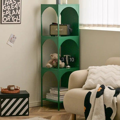 Modern Minimalist Cube Carbon Steel Open Bookshelves 2/3-Tier 4-Leg For Home Office