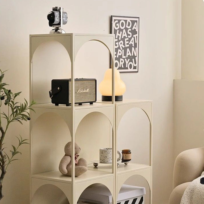 Modern Minimalist Cube Carbon Steel Open Bookshelves 2/3-Tier 4-Leg For Home Office
