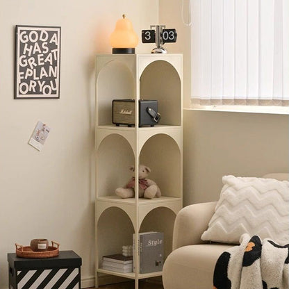 Modern Minimalist Cube Carbon Steel Open Bookshelves 2/3-Tier 4-Leg For Home Office