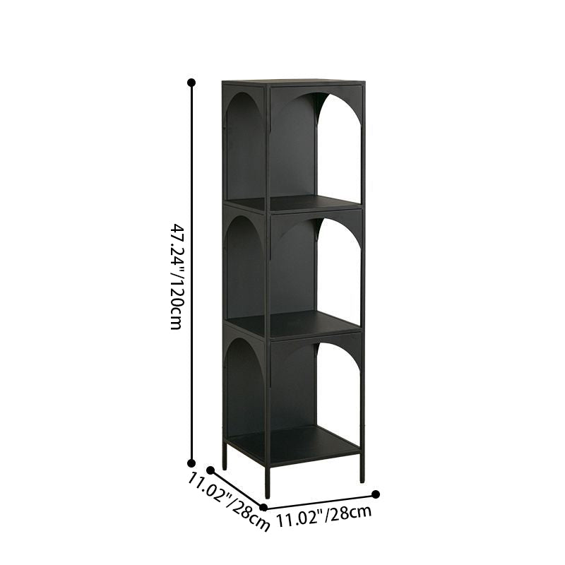 Modern Minimalist Cube Carbon Steel Open Bookshelves 2/3-Tier 4-Leg For Home Office