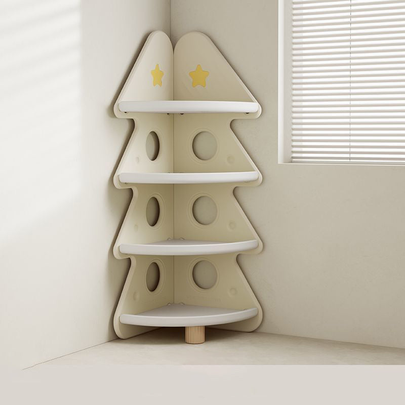 Modern Minimalist Christmas Tree-Shaped High-Density Polyethylene Bookshelves 4-Tier For Home Office