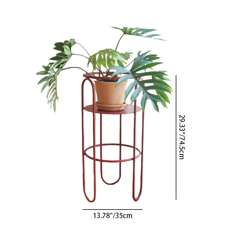 Traditional Vintage Column Iron Openwork End Table 3-Leg For Living Room