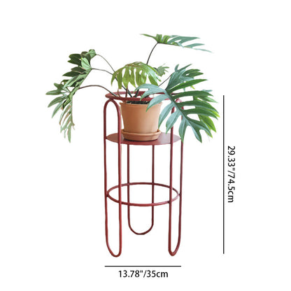 Traditional Vintage Column Iron Openwork End Table 3-Leg For Living Room