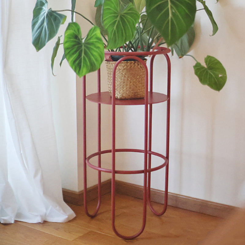 Traditional Vintage Column Iron Openwork End Table 3-Leg For Living Room
