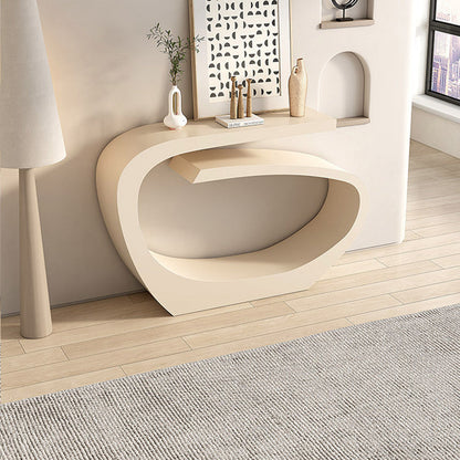 Modern Minimalist Curved Carbon Steel End Table With Rounded Corners For Living Room