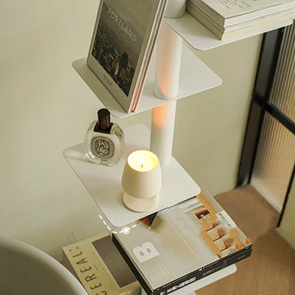 Modern Minimalist Column Iron Bookshelves Rotatable Design For Home Office