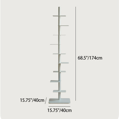 Modern Minimalist Column Iron Bookshelves Rotatable Design For Home Office