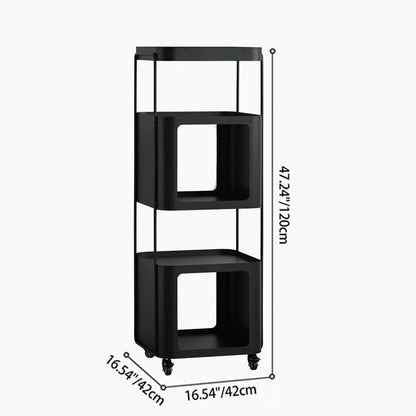 Modern Minimalist Cube Cold-Rolled Steel Bookshelves 5-Tier Movable For Home Office