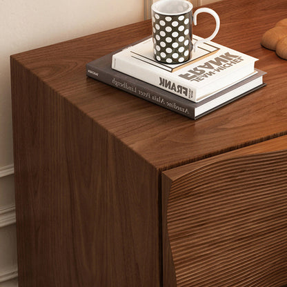 Traditional Vintage Rectangular Solid Wood Nightstand 2-Drawer For Bedroom