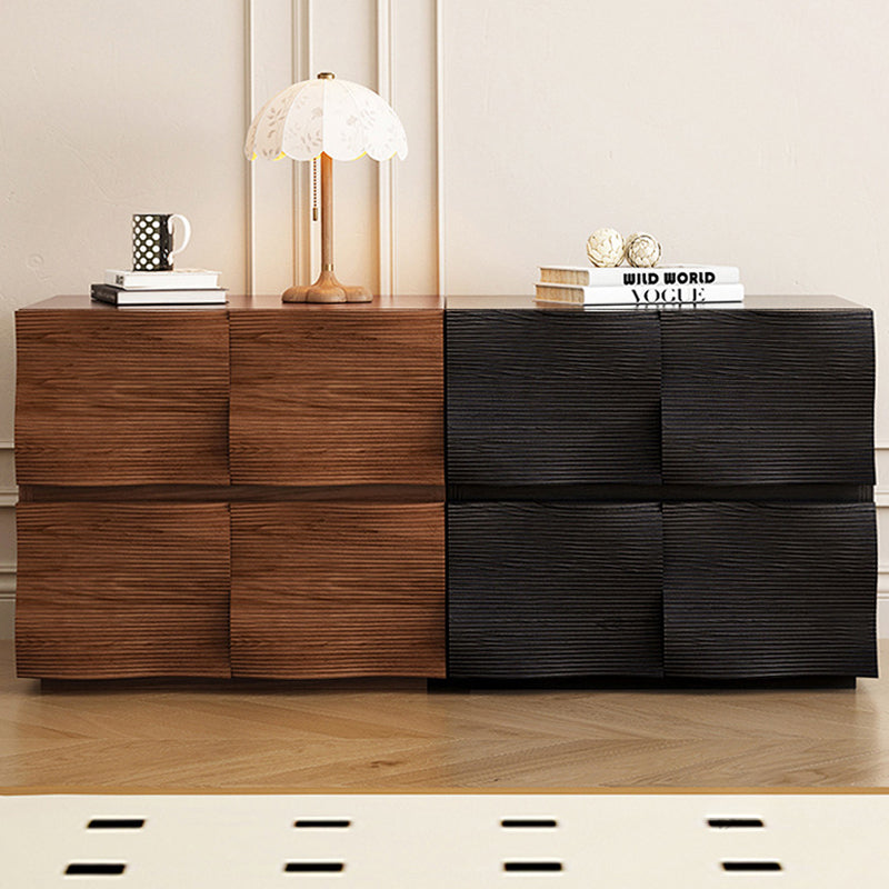 Traditional Vintage Rectangular Solid Wood Nightstand 2-Drawer For Bedroom