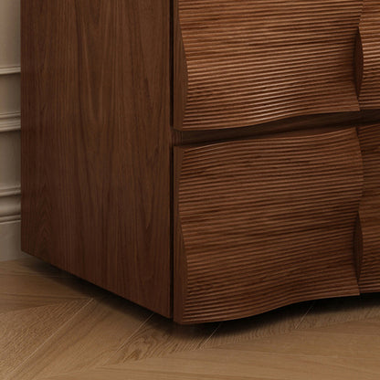 Traditional Vintage Rectangular Solid Wood Nightstand 2-Drawer For Bedroom
